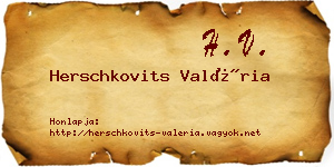 Herschkovits Valéria névjegykártya